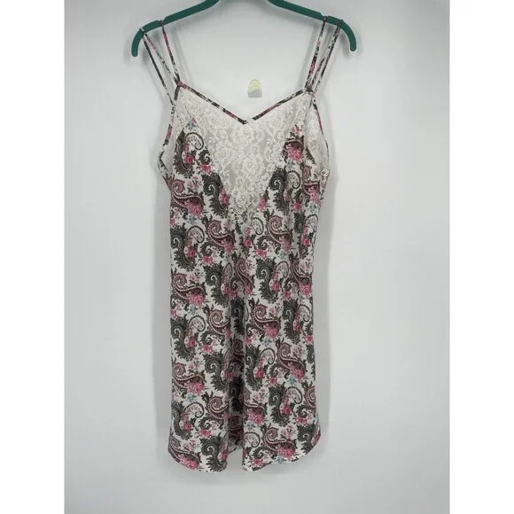 VTG 90s Gold Label Victoria's Secret Lace Floral Slip Satin Dress Lingerie - Picture 7 of 11